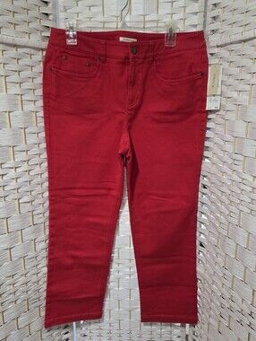 Jones New York Sport Stretch High-Rise Skinny Jeans in Red